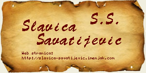 Slavica Savatijević vizit kartica